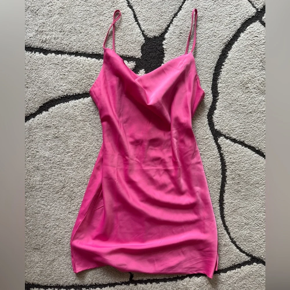 Urban Outfitters Pink Satin Slip Dress - Picture 2 of 11